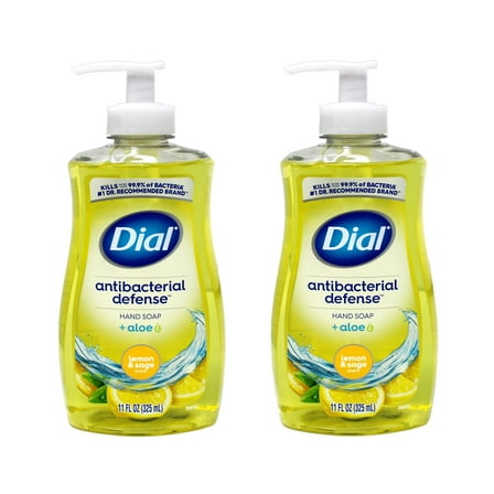 2 Pack - Dial Liquid Hand Soap Antibacterial Defense with Aloe, Lemon Sage, 11 FL OZ
