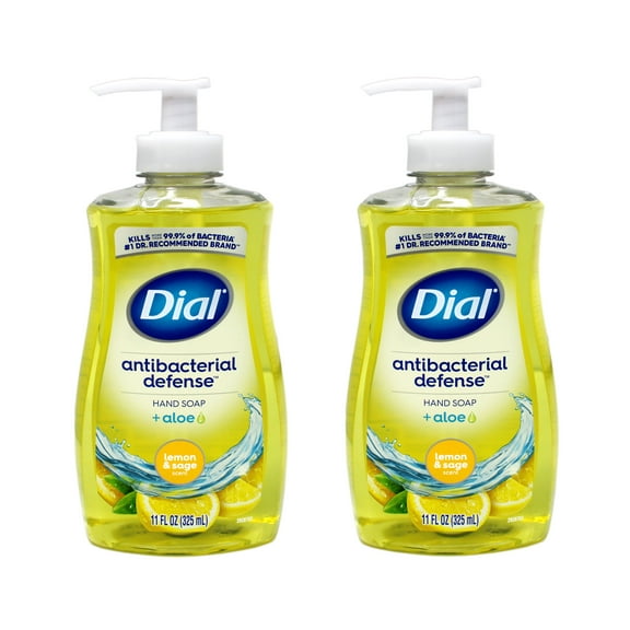 2 Pack - Dial Liquid Hand Soap Antibacterial Defense with Aloe, Lemon Sage, 11 FL OZ