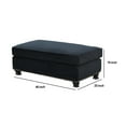 thumbnail image 5 of Fabric Ottoman with Nailhead Trim and Turned Feet, Black, 5 of 5