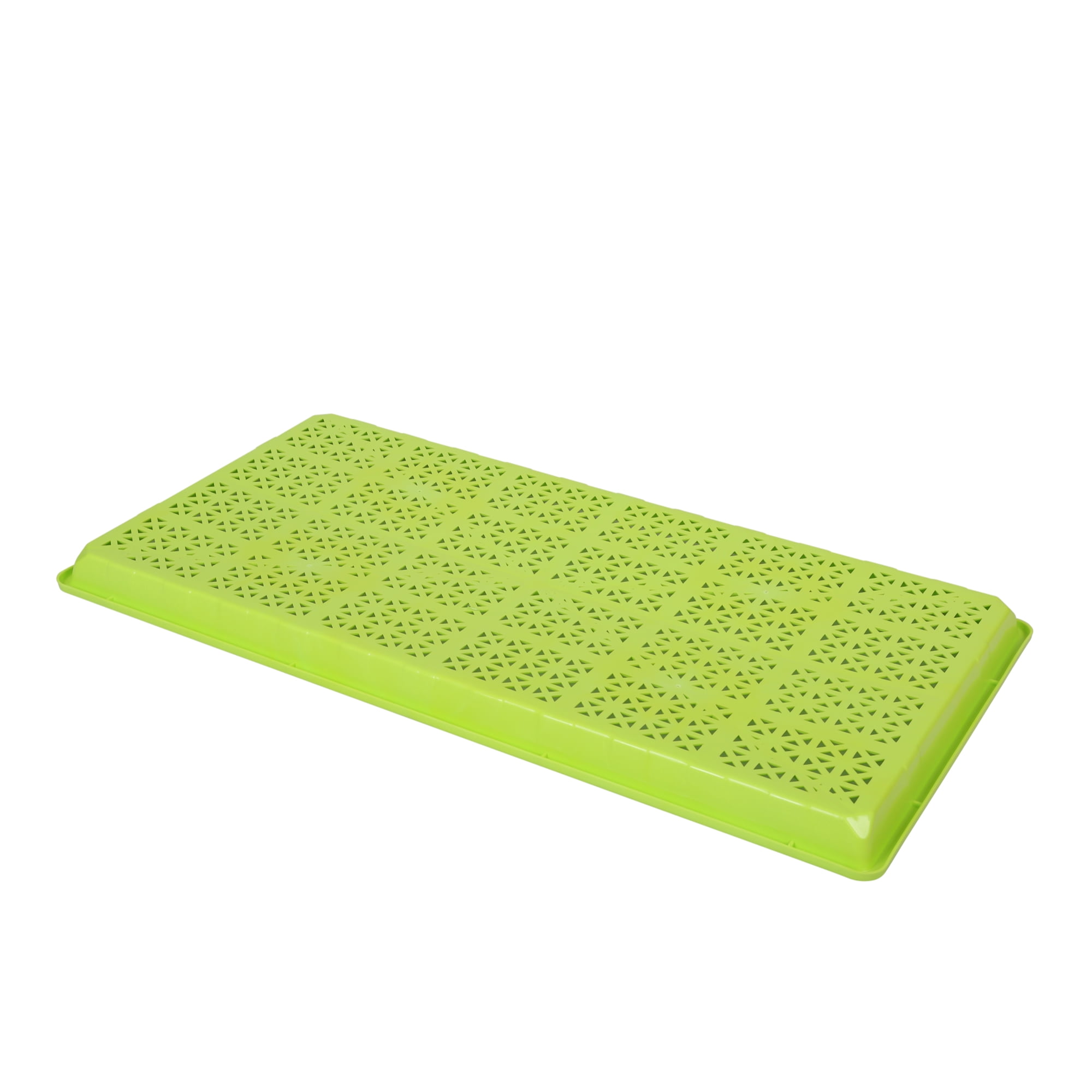 SUNPACK 10” x 20” Heavy Duty Mesh Plastic Seed Starting Tray, Lime Green, 1” - Ensures Water Drainage and Aeration, Perfect for Greenhouses or Indoor Gardening