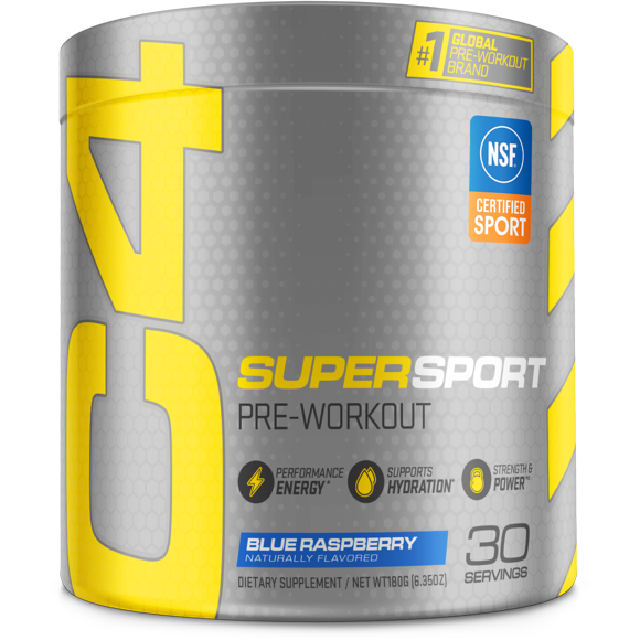 Cellucor C4 Super Sport Pre-Workout, Blue Raspberry, Energy, Strength & Power, 30 Servings
