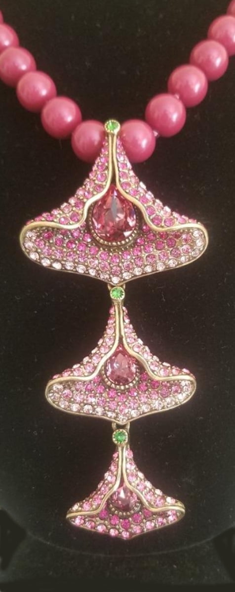 Heidi Daus Swarovski Crystal Beaded Flower Drop Necklace ~ Angel Bloom