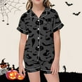 thumbnail image 2 of Utlike Girls Halloween Pajamas Set Soft Button-Up Classic Collar Short Sleeve Sleepwear Toddler Pjs Daily Wear Comfortable Home Clothes For Girl Size 12 Years-13 Years, 2 of 4