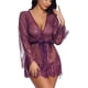thumbnail image 1 of Camisón de lencería, lencería de verano con cuello en V, lencería de mujer, lencería con cinturón, calidad premium, 1 of 6