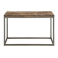 thumbnail image 1 of Lorenza Console Table in Distressed Brown Wood with Nickel base, 1 of 6