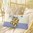 thumbnail image 4 of Lemon Pillow Covers, Linen Long Throw Pillow Case, Summer Vintage Yellow Fruits Italy Blue Textured Holiday Pillow Protector Decorative Cushion Cover for Living Room/Bedroom 20" x 26", 4 of 8