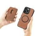 thumbnail image 5 of Cutyskin Carbon Fiber Texture PU Leather Case for iPhone 16 Pro, with Detachable Card Holder, Compatible Magsafe Charging, Ultra Thin Design Shockproof Phone Case for iPhone 16 Pro, Brown, 5 of 11
