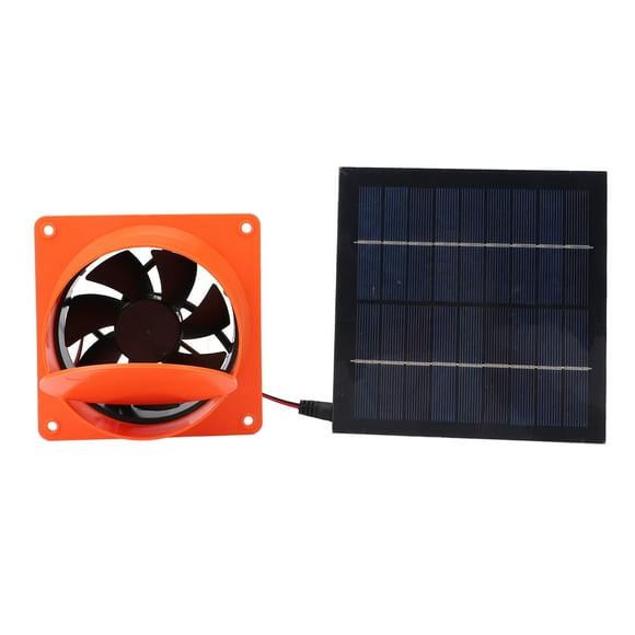 Ventilador de Escape Con Energía Solar, Kit de Ventilador de Ventilacia de Panel Solar de 5 V Fácil de Instalar Con Deflector Redondo para Invernadero