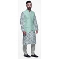 thumbnail image 2 of Atasi Printed Kurta Pajama Jacket Set Mandarin Collar Traditional Ethnic Shirt, 2 of 5