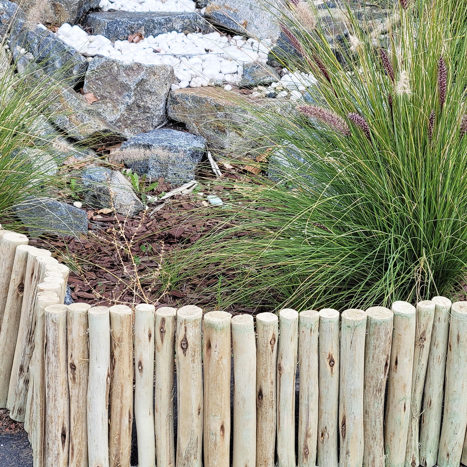 Backyard X-Scapes Natural Eucalyptus Garden Landscape Edging Border Flower Bed Fencing Flexible Wood Decorative Garden Border 72 in L x 12 in H x 1.25 in D