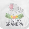 thumbnail image 4 of Inktastic I Love My Grandpa Cute Elephants and Spring Flowers Boys or Girls Baby Bib, 4 of 4