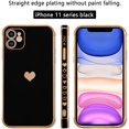 thumbnail image 3 of DEFBSC Plating Case for iPhone 12, Luxury Electroplate Edge Love Heart Bumper Case, Full Camera Protection & Raised, 3 of 5