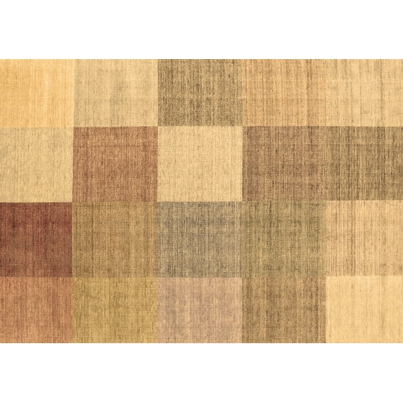Ahgly Company Indoor Rectangle Checkered Brown Modern Area Rugs, 2' x 3'