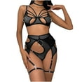 thumbnail image 1 of Conjunto de lencería sexy de malla de tres puntos para mujer con gran círculo de accesorios de metal Fridja nalpqowj42845, 1 of 8