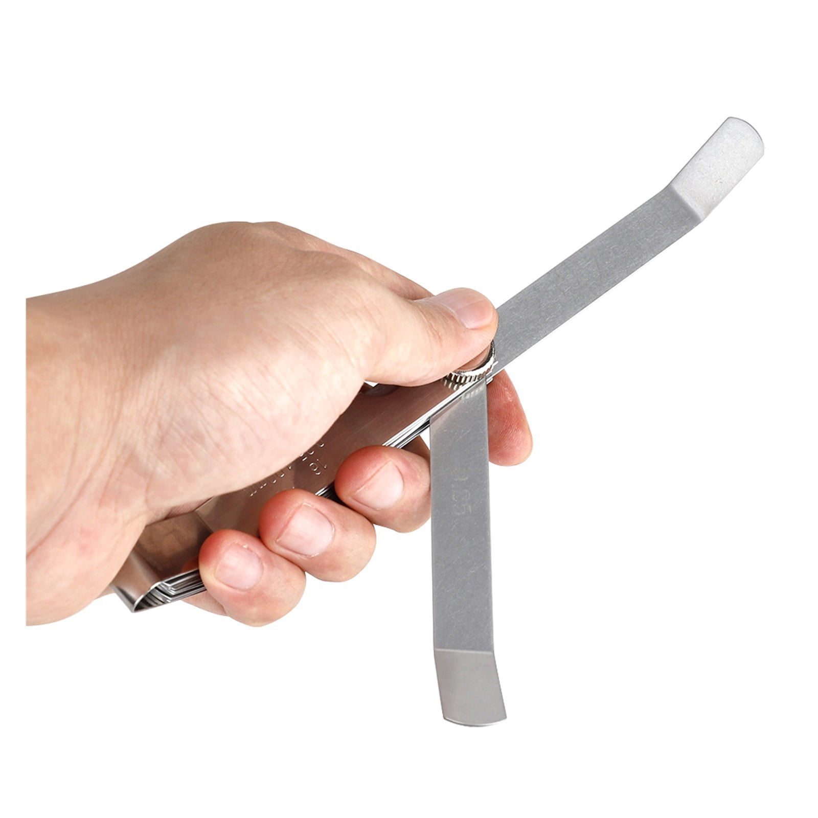 16 Blades Feeler Gauge Metric Gap Filler 0.05 To 1mm Thickness Curved Stainless Steel Gap Metric Filler Gauge Feeler Measurment ,Easy to Use