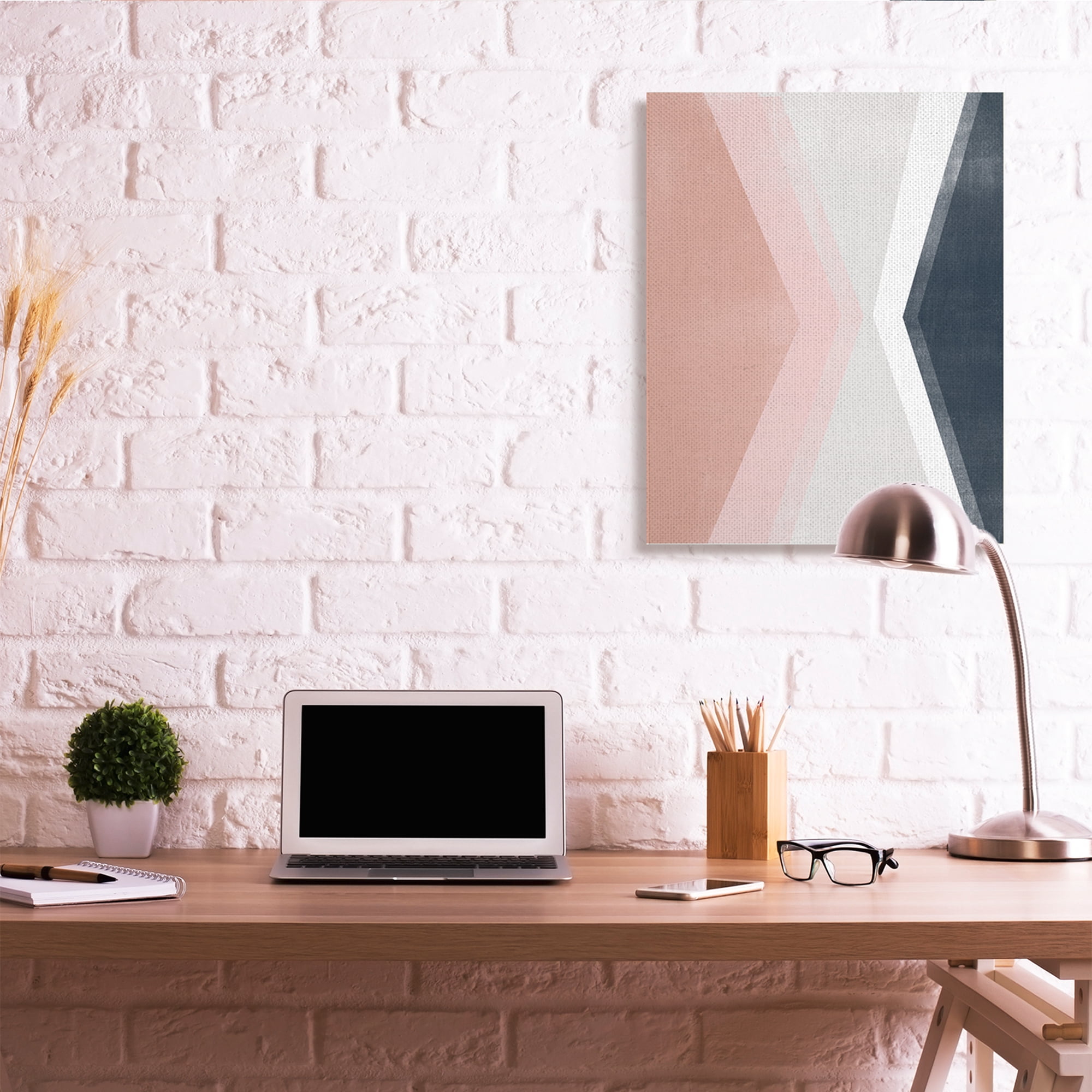 Stupell Industries Asymmetrical Angles Mirrored Pink Blue Shape Abstraction Canvas Wall Art, 30 x 40, Design by June Erica Vess
