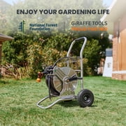 Giraffe Tools Stainless Steel Garden Water Hose Reel Cart with Wheels Heavy Duty
