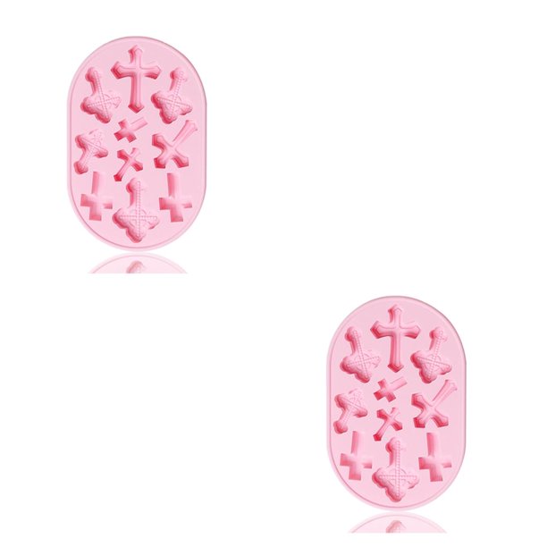 Molde antiadherente de silicona Wosthever para Fondant 10 ranuras Rosado 2Conjunto