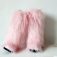 thumbnail image 3 of Gegefur Women's Furry Fluffy Boot Faux Fur Long Snow Boot Knee High Boots Warm Comfortable Outdoor Flat Shoes, 3 of 5