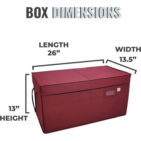 Christmas Ornament Storage Box with Adjustable Acid-Free Dividers, Holds 128 – 3 Inch Ornaments (SB-40043-VT)