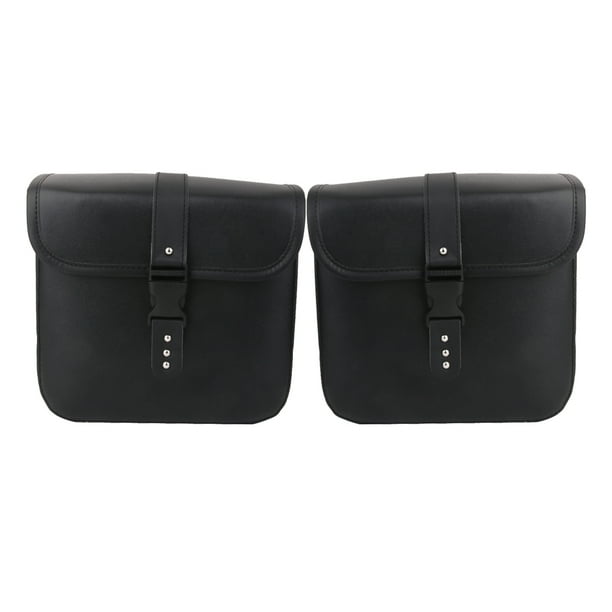1 Par de Alforjas Laterales de Motocicleta Cola Bolsa de una silla de cuero Negro Resistente a Calor Impermeable