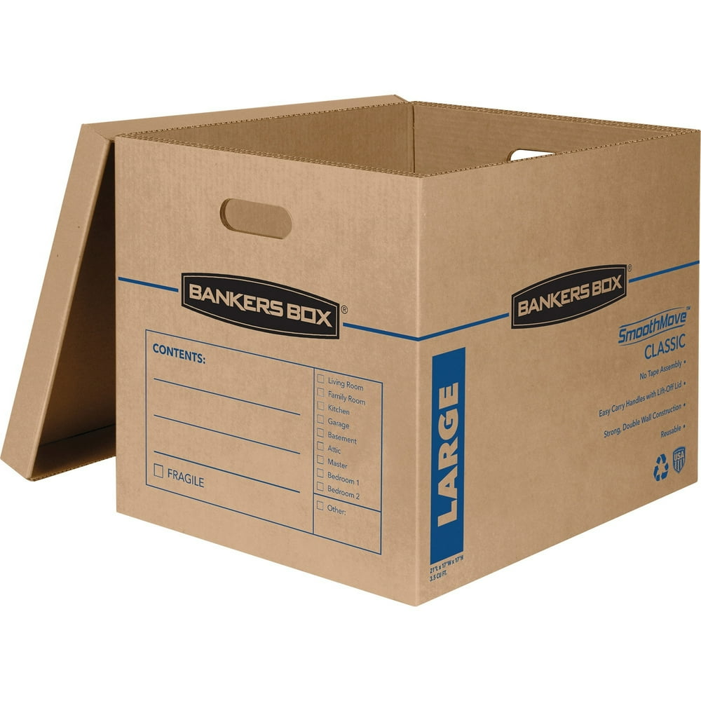 Bankers Box, FEL7718201, Smooth Move Moving Boxes, 5 / Carton, Kraft