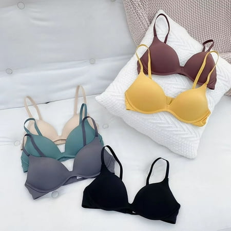 

dianhelloya sports bras for women 3/4 Cup Pads Wire Free Adjustable Shoulder Straps Lady Bra Seamless Push Up Thin Underwear