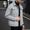 thumbnail image 2 of uikmnh Cute Shirts Men's Autumn and Winter Lapel Woolen Shirt Jacket Size:S, 2 of 4