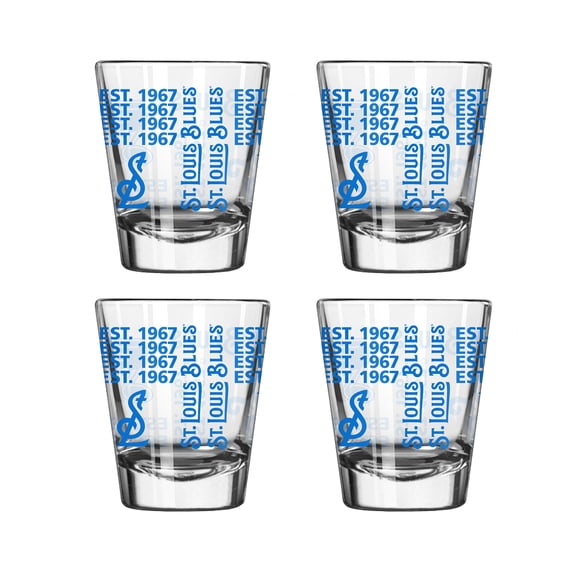 Logo Brands St. Louis Blues 4-Pack 2oz. Shot Glass Set