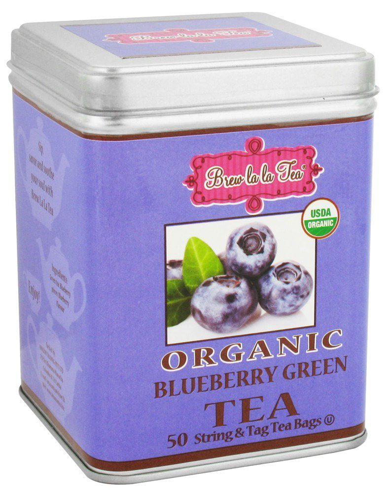 Brew La La Tea Organic Blueberry Green Tea 50 String & Tag Tea Bags EXP  02/2025