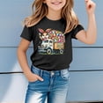 thumbnail image 2 of MIASHUI T-Shirts Graphiques de Pâques pour Garçons Doux Décontractés à Manches Courtes Hauts Colorés pour Enfants Noir, 8-9 Ans, 2 of 4