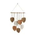 thumbnail image 3 of Tapiz de macramé para colgar en la pared, tejido bohemio, con borlas de hojas para habitación de bebé. Marrón, 3 of 9