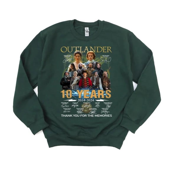 Outlander 10 Years 2014 2024 Thank You Memories TV Show Fan Scotland Sweatshirt, for men & women, up to size 5XL