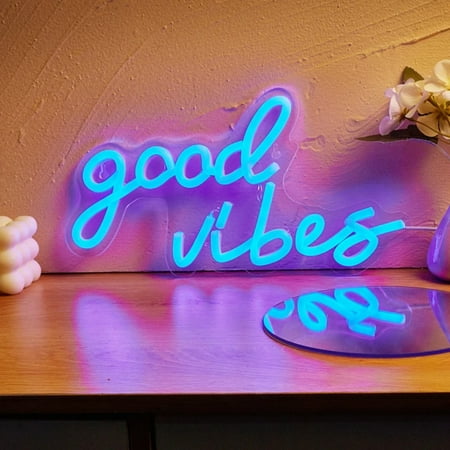 

FMAZEHE Adjustable Color-changing USB Powered 3D LED Neon Night Light - Chi-buy Good Vibes Wall Art Lamp for Game Room Bedroom and Living Room Decor with Remote Control Technology and C