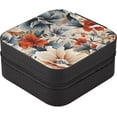 thumbnail image 6 of GZHJMY PU Leather Jewelry Box, Travel Portable Jewelry Case for Ring, Pendant, Earring, Bracelet Organizer Storage Holder Boxes, Graceful Vines for Necklace Bracelet Earrings Rings, 6 of 7