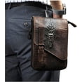 thumbnail image 4 of Mens Genuine Leather Small Messenger Shoulder Satchel Phone Pouch Belt Fanny Waist Bag Pack, 4 of 104