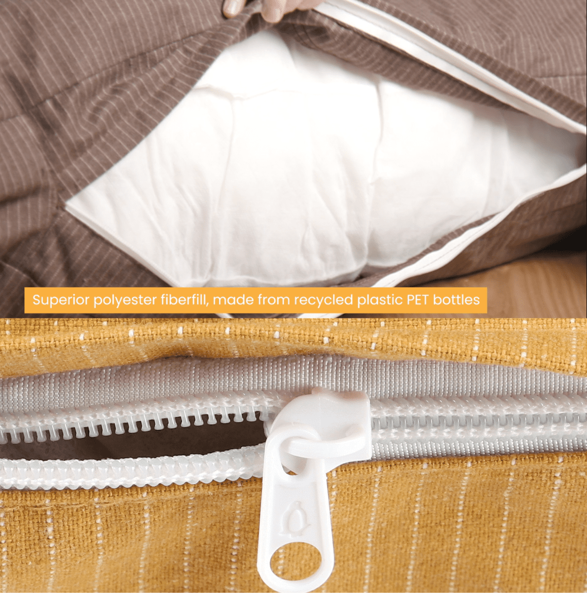 (2 pack) WHITEDUCK Durable & Comfortable Canvas Dog Bed, Water-Repellent Coating, Dirt Resistance, Removable & Washable Outer Cover, Heavy Duty Zippers for Small, Medium & Large Dogs (Extra Large, Tan)