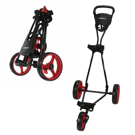 Caddymatic Golf Continental 3 Wheel Folding Golf Push/Pull Cart