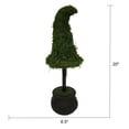 thumbnail image 6 of My Texas House Halloween Moss Witch Hat Topiary in Cauldron, Green and Black, 20", 6 of 6