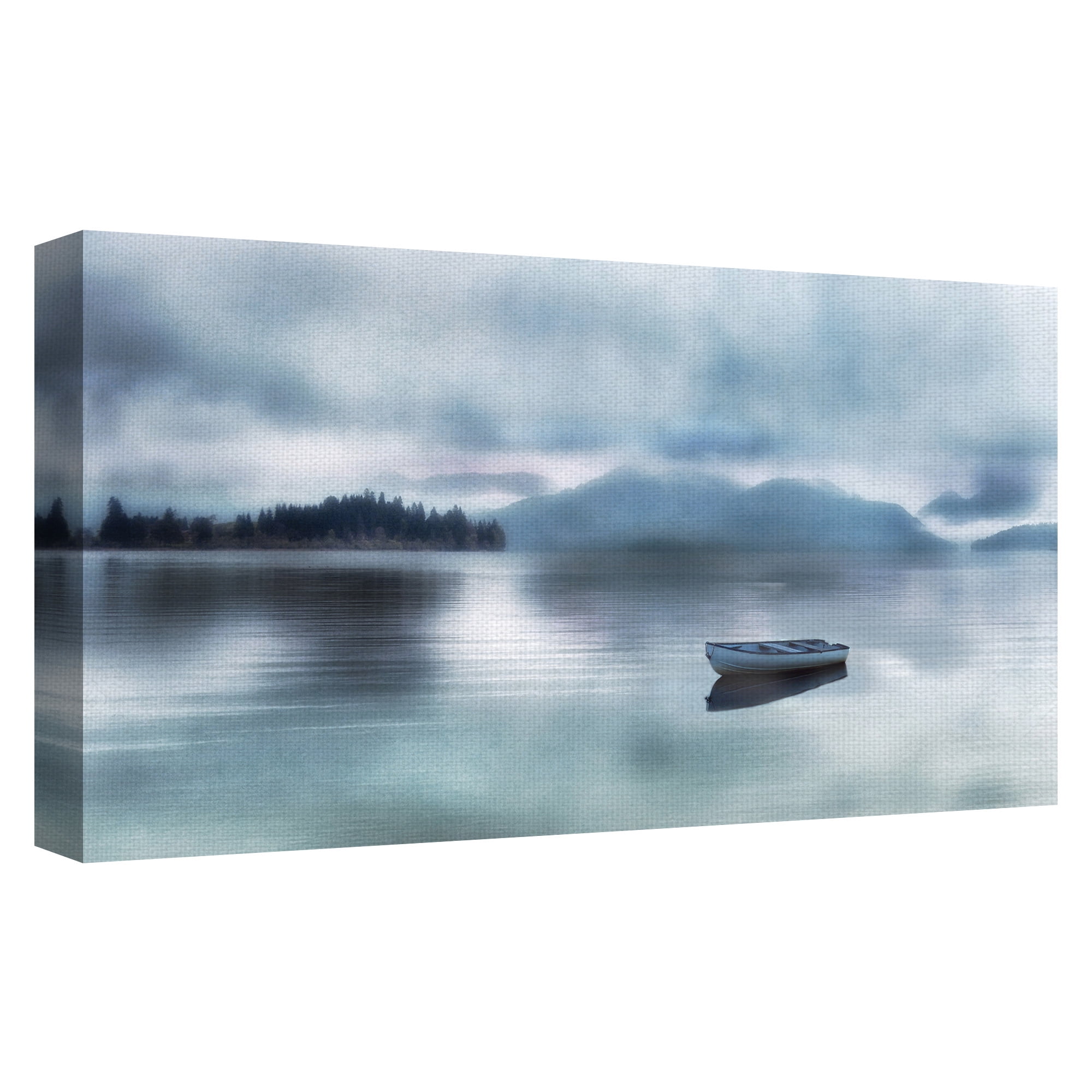 Masterpiece Art Gallery Time For A Break Still Lake By Irene Weisz Canvas Art Print 24" x 48"