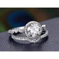 thumbnail image 3 of 2.25 Carat Halo Moissanite Diamond Bridal Ring Set with 18k Gold Plating, 3 of 5