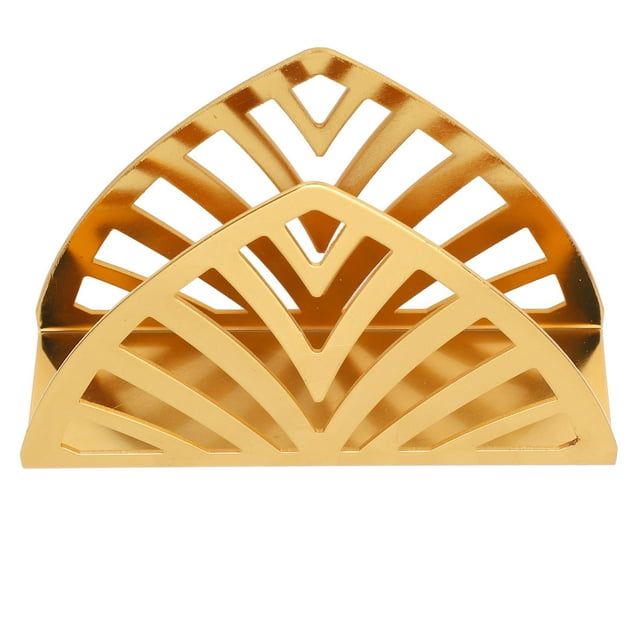 Servilletero Dorado ANGGREK tipo Vertical Acero Inoxidable Forma Triangular Con Fondo Antideslizante para Picnic