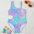 thumbnail image 2 of BOBOGOJP Girls One Piece Swimsuit Quick Dry Swimwear Beach Bathing Suit for 5-18 Years Blue for Size 6-7 Years, 2 of 8