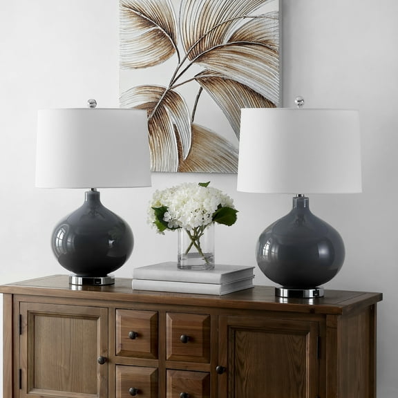 SAFAVIEH Arlia Modern Solid Table Lamp, Black, Set of 2