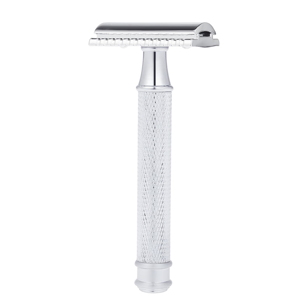 AD LONG HANDLE STAINLESS STEEL SAFETY RAZOR SILIVER FOR MANUAL SHAVING 