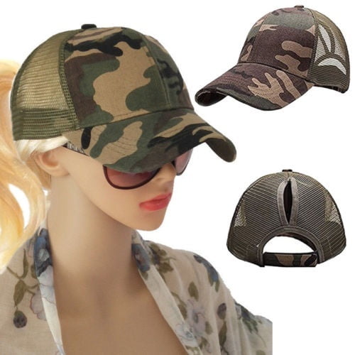 messy bun ball cap