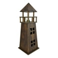 thumbnail image 3 of 19" Brown Wooden Lighthouse Bottle Holder, 3 of 4
