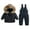 Black, variant on Coerni Boys and Toddler Snowsuits Girls Lightweight 2-Piece Ski Suit 2-Piece Ski Suit Faux Fu𝐫 Hooded Down Jacket Set Winter