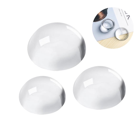 3-Size Glass Hemisphere Paperweight Set,Clear Crystal Half Ball Desk Decor for Calligraphy Training,Office,Home,1.57",1.97",2.36" PaperWeight,Ideal Gift