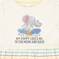 thumbnail image 4 of Inktastic My Poppy Loves Me to the Moon and Back Elephants in Clouds Girls Baby Dress, 4 of 5